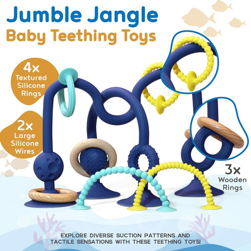 6-12 JoySprout Jumble Jangle Baby Teething Toys Suction Cup High Chair Toys for Babies Months | BPA-Free Baby Suction