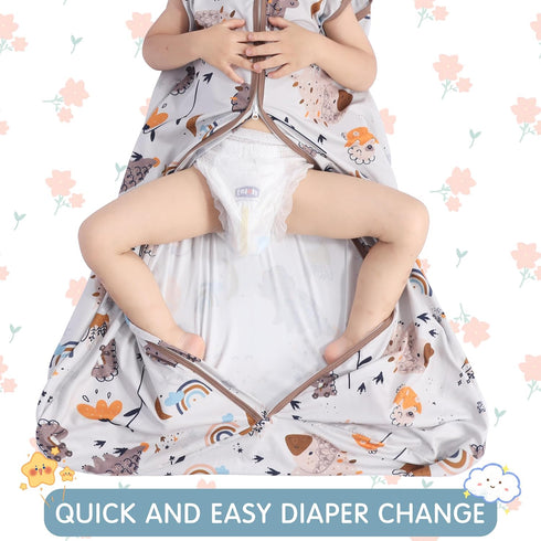 3 Pack 100% 2-Way 0.3. 0-6 BSTOPPT Baby Sleep Sack Rayon Cotton Baby Sleeping Bag Zipper Toddler Wearable Blankets TOG