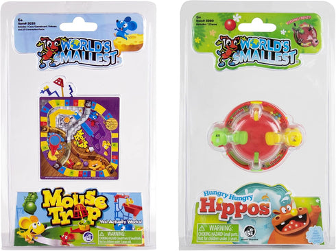 Worlds Smallest Games Bundle - Set of 2 - Mouse Trap and Hungry Hungry Hippos