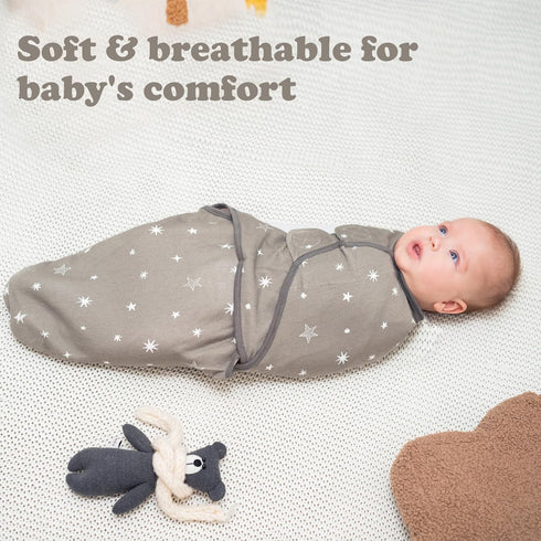 Preemie Swaddles 4-7 lbs, 3-Pack Organic Cotton Sleep Sack - Adjustable Baby Swaddle Blanket Wrap (Galaxy)