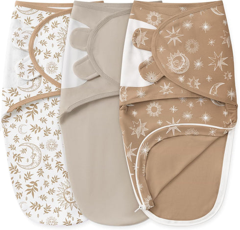 Unnivoll Baby Swaddles for Newborns with Zipper, 100% Cotton Newborn Swaddle Sack,