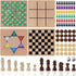 5-in-1 2 Glintoper Wooden Board Game with Reversible Boards for Chess, Checkers, Chinese Checkers, Snakes and Ladders