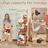 54" Stuffed Animals Storage with Wheels, Rolling Toy Organizer, Stuffed Animal Zoo Storage, Space Save Plushie Holder