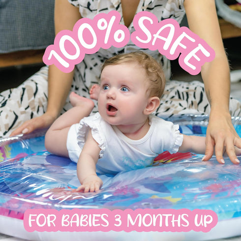 Tummy Tummy 3 KooKooBaby Water Time Mat - Large Sensory Baby Water Mat for Time & Motor Development - Leak-Proof