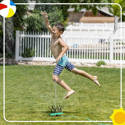 Super Soaker Lawn Sprinkler for Kids - Outdoor Toys with Wire Inserts in Each Tube to Direct Water Stream