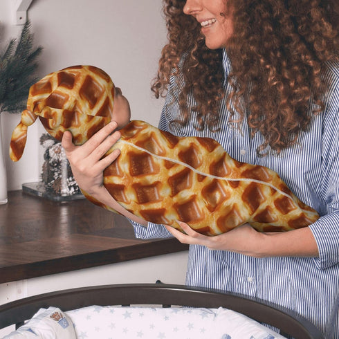Set Waffles Food Swaddle Blankets Newborn Receiving Blanket Baby Swaddle Wrap with Headband Hat for Baby Girls Boys
