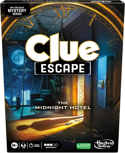 Clue Escape: The Midnight Hotel Board Game - 1-Time Solve Mystery Game for 1-6 Players, Ages 10+