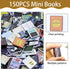 IAIHBBLY 150 Pcs Mini Books for Anxiety BookshelfMiniature Dollhouse Books Assorted Tiny Small Books Accessories