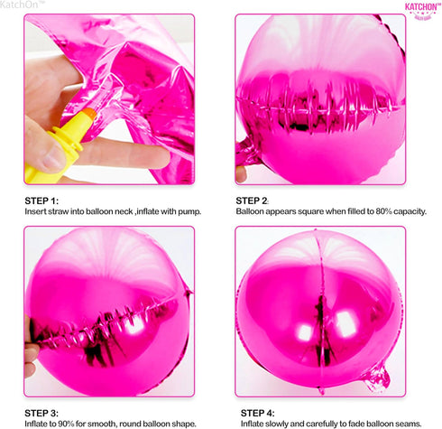 KatchOn Big Hot Pink Balloons, 22 Inch, Pack of 6, Mylar Balloons for Pink Party Decorations, Birthday, Gender Reveal.