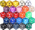TecUnite 25 Pieces Polyhedral Dice Set with Black Pouch, Compatible with RPG MTG and Others, Classic Multi Colored
