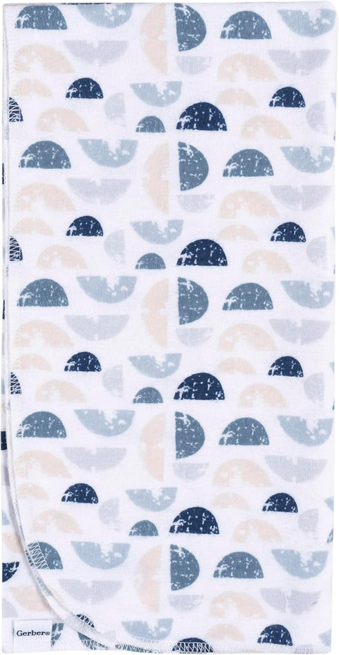 100% 30x30 Inches (Pack 4), Gerber Unisex Baby Cotton Flannel Receiving Blankets of Coastal Calm, One Size