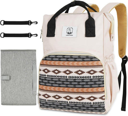 Western Diaper Bag with Changing Pad, Large Baby Bags Backpack with Stroller