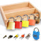 Montessori Lock and Key Toy Set for Toddlers, Educational STEM Matching Games with Wooden Tray for Kids 3-5