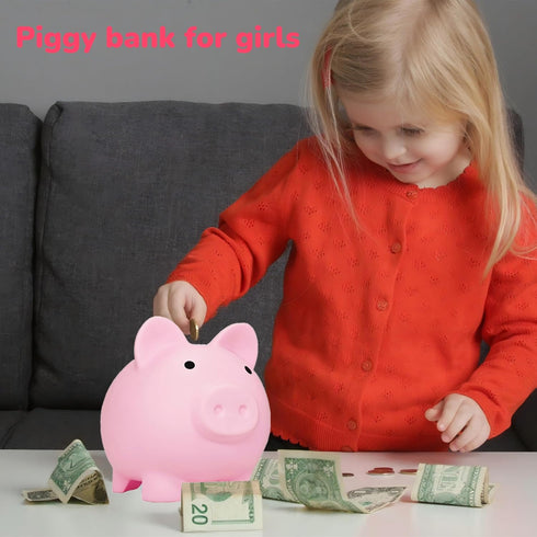Piggy Bank for Sbrvaniy Piggy Coin Banks for Boys and Girls, My First Unbreakable Plastic Money Bank, S/M/L Size