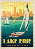 MyPuzzle Great Lakes: Lake Erie, Vintage Poster - Premium 500 Piece Jigsaw Puzzle for Adults