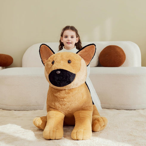 IKASA Giant German Shepherd Dog Stuffed Animal Plush Toy - 26" Jumbo Soft Fluffy Plushie, Gifts for Kids