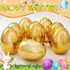 QXCMFNI 16 6 Inch PCS Jumbo Gold Plastic Easter Eggs, Giant Metallic Golden Easter Eggs Fillable Large Empty Egg