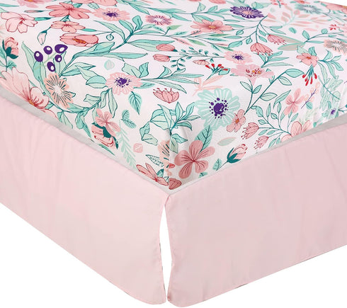 CribMATE 3 Set Mommy Set Sheet,Skirt,28 52 PCs Pink Floral Giraffe Nursery Crib Bedding Lovely Giraffe Baby Giraffe