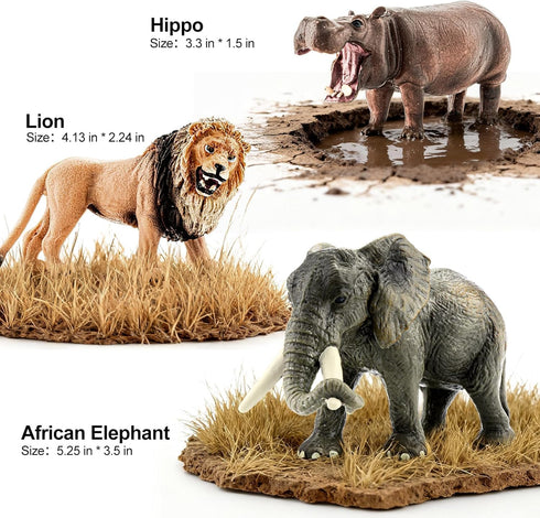 12PCS Set, Playset Realistic Safari Animals Figures Learning Toys Large African Animal Toys, Wild Zoo Animal Toys