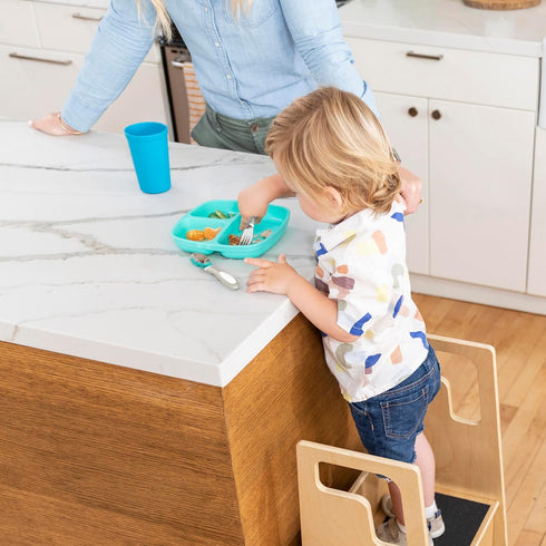 ECR4Kids My First Meal Pal Stainless Steel Spoons, Toddler Silverware, 3-Pack, White, Light Grey
