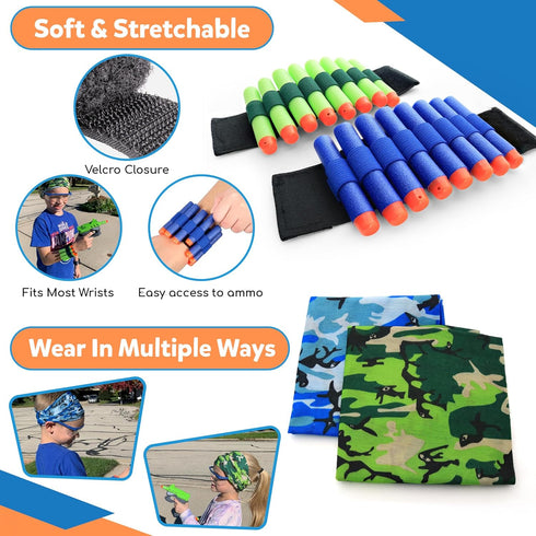 Nerf Party Supplies Accessories, 12 Sets Bulk Pack for Kids Birthday, Darts, Glasses, Masks, Wristbands