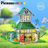 PicassoTiles Ninja Dojo House Theme Playset - 4 Character Action Figures, Magnetic Tiles, Educational Toy for Toddlers