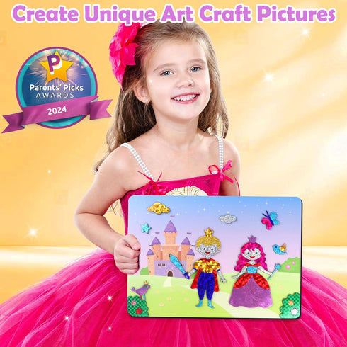 ZMLM Foil Fun Art Kit for Kids: Foil Art Crafts Princess Unicorn Gift for 4-9 Year Old Girls, Mess Free Art Supplies