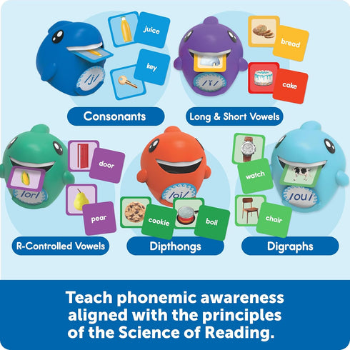 Learning Resources Say-a-Sound Sorting Sharks - Montessori Toys, Kindergarten Learning Activities, Phonemic Awareness