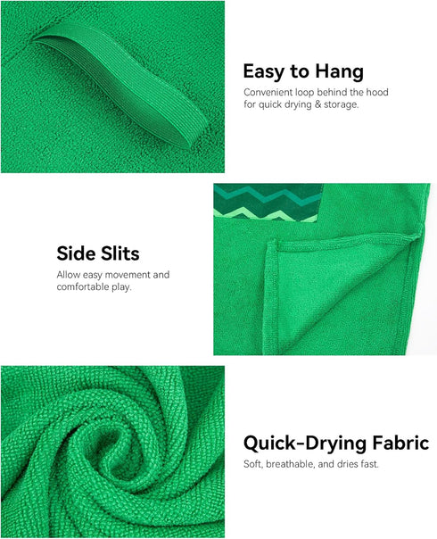 7-10 MissShorthair Towel Poncho for Kids, Hooded Beach Towel for Girl&Boy, Surf Poncho Swim Changing Robe Microfiber