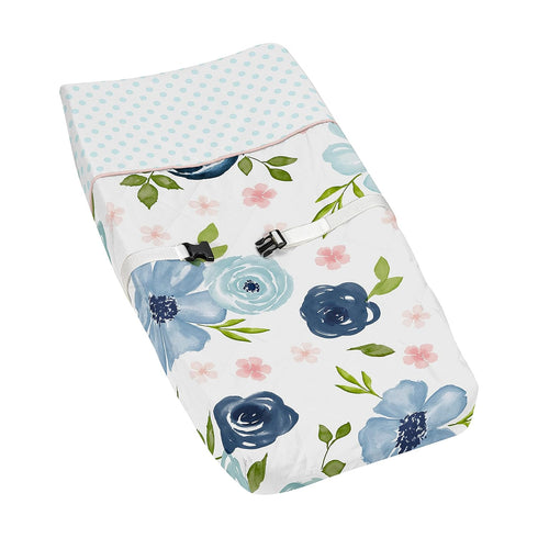 Sweet Jojo Designs Navy Blue and Pink Watercolor Floral Girl Baby Nursery