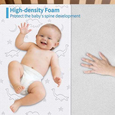 2" 27.5" 52", Crib Mattress Topper x x High Density Foam Breathable Baby and Toddler Mattress Topper with Waterproof