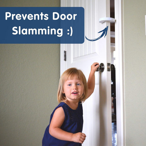 Wittle Baby Proofing Door Stopper, 4pk, Soft EVA Foam Finger Pinch Guard, Prevents Injuries, White