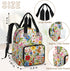 Eativisa Backpack-Multi-functional Colorful floral patterns Diaper Bag mother and baby bag Thermal compartment USB