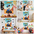 PLULON Pin The Wheels on The Truck Party Game for Kids, Birthday Pin The Tail Games Big Poster with Tyres Stickers
