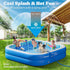 Swimming 64.2x12.2 Inflatable Pool for Kids, Non-Slip Sprinkler Splash Pad for Backyard, Thickened PVC Kiddie Pool