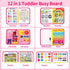 12-Page Toddler Busy Board Montessori Toys, Busy Book for Kids, Quiet Educational Activity Book, Learning Sensory Toys
