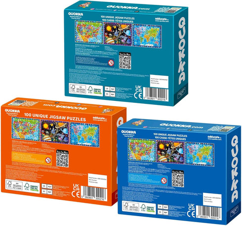 100 4-6 3 6-8 5-8 8-10-12 QUOKKA Piece Puzzles for Kids Ages - Jigsaw Kids Puzzles Ages - Learning Map of the United