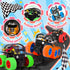 Monster Truck Toys for Boys, 4 Pack Push and Go Flip Stunt Pull Back Cars, Race Cars Party Favors, Birthday Gifts