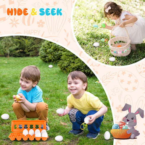 18 1, 2, 3 CPSYUB Toddler Toys, Month Toys, Christmas Eggs Gifts for Year Old Girls/Boys, Montessori Matching Eggs