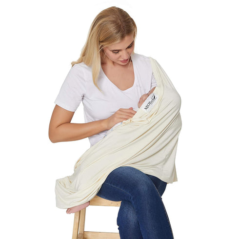 NeoTech Care Baby Nursing Cover, Soft Fabric Breastfeeding Scarf (Beige)