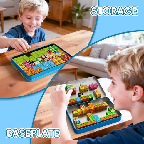 Zerxpho 60PCS Set, 3+ Mini Magnetic Building Cubes Adventure-themed Magnetic Blocks, Portable Magnetic Travel Blocks