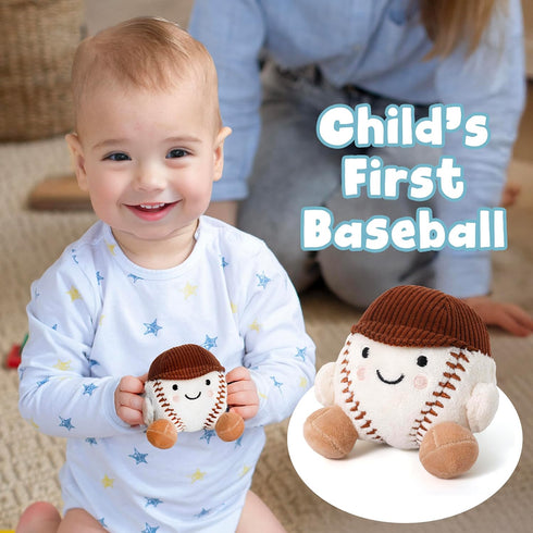 Plush Baseball Stuffed Animal Toy for Babies - Safe and Cuddly