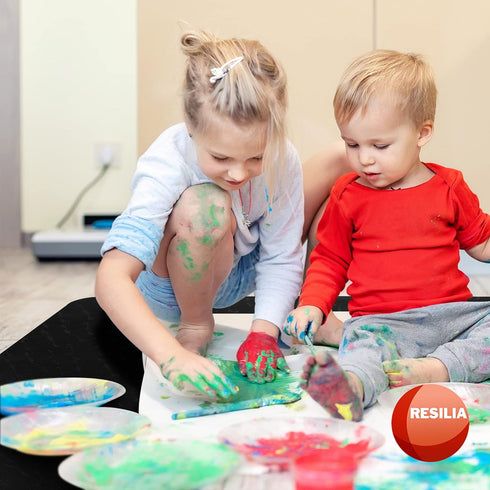 48 Inch 48 Inch, RESILIA - Under High Chair Splat Mat, Premium Heavy-Duty Spill & Splash-Proof, Swirl Spiral Pattern