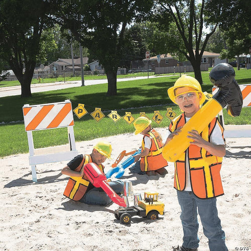 Set 12 Fun Express Yellow Construction Hats for Kids - Party and Costume Accessories - VBS Vacation Bible School