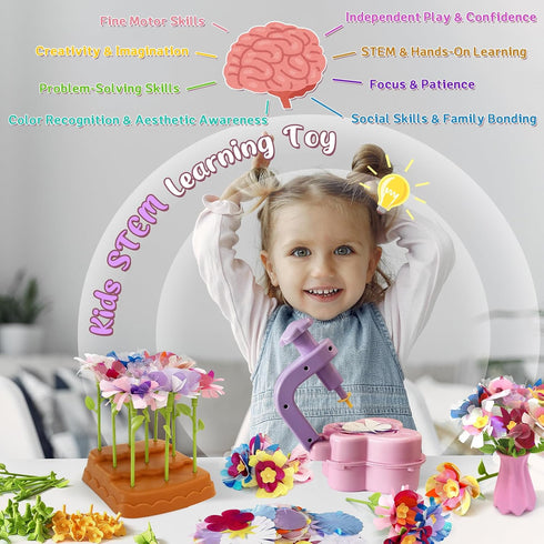 JUMP PASS BY 3 4 5 6 7 8 9+, Fabric Flower Bouquets Toys Mess-Free Flower Crafts for Kids & DIY Arts and Kid Crafts