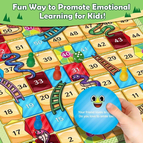 Broytain Emotional Board Games for Kids,Ladders and Snakes Board Game,Learning Resources,Social Skills Emotional