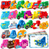 52 Vanmor Wooden Vehicle Alphabet Puzzle for Toddlers, Traffic ABC Letter Sight Words Matching Game with Blocks