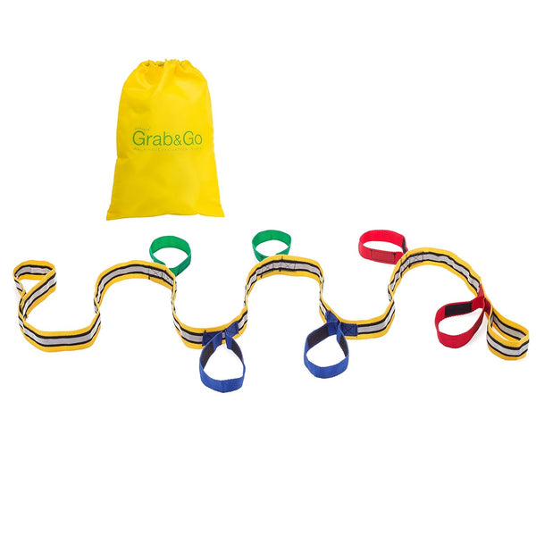 Grab & Go Children's Walking Rope for 6 Kids, Teacher Designed with Extra Safety Features & Learning Games Guide