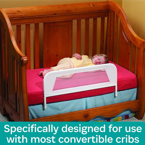 BR103 KidCo Convertible Crib Rail - Quick Assembly Toddler Bedrail (White)