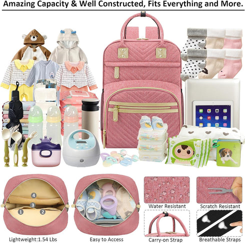 Backpack Tenot Baby Diaper Bag Tote for Women Large Capacity with Insulated Pockets Multifunctional Waterproof Diaper